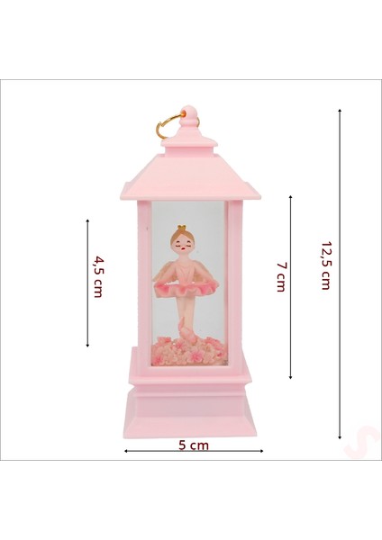 Uçuşan Simli,12,5cm x 5cm LED Işıklı Balerin Fener Küre - B modelleri