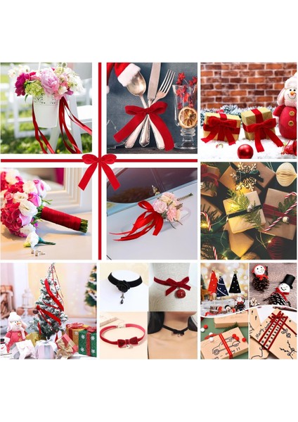 Roco Paper Yeniyıl Yılbaşı Kırmızı Kadife Kurdele 3 cm 18 Metre indirimleri