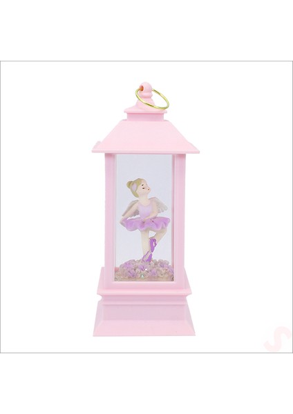 Uçuşan Simli,12,5cm x 5cm LED Işıklı Balerin Fener Küre - C