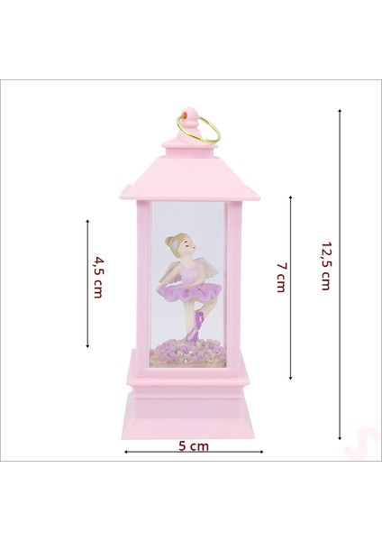 Uçuşan Simli,12,5cm x 5cm LED Işıklı Balerin Fener Küre - C modelleri
