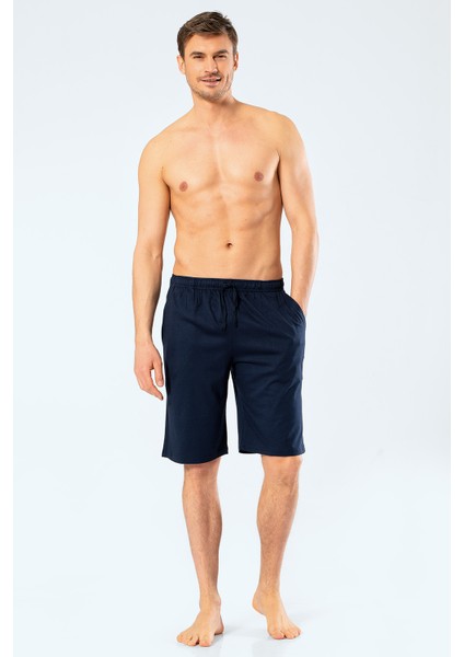 2172 Modal Erkek Bermuda Tek Alt - Lacivert