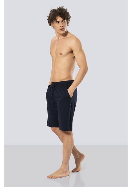2172 Modal Erkek Bermuda Tek Alt - Lacivert