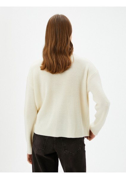 Geniş Yaka Kazak Yarım Fermuarlı Örgü fırsatları