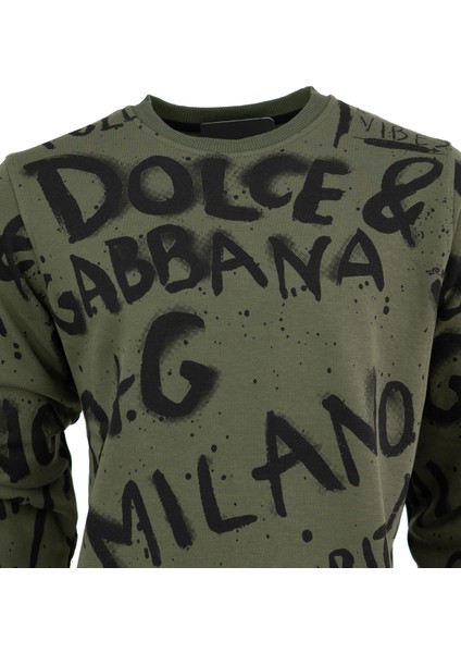 Erkek Mevsimlik Dolce Premium Pamuklu Kumaş Iki Iplik Sweatshirt Baskılı Model Regular Fit