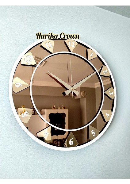 Gerçek Aynalı Dekoratif Duvar Saati (40 Cm)