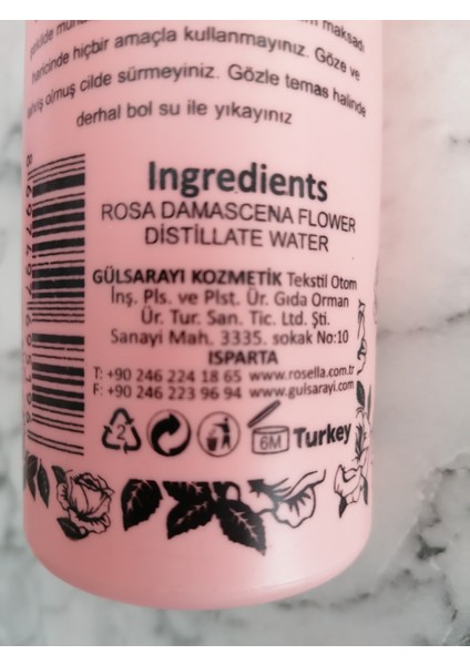 % 100 Doğal Gül Suyu 400 ml