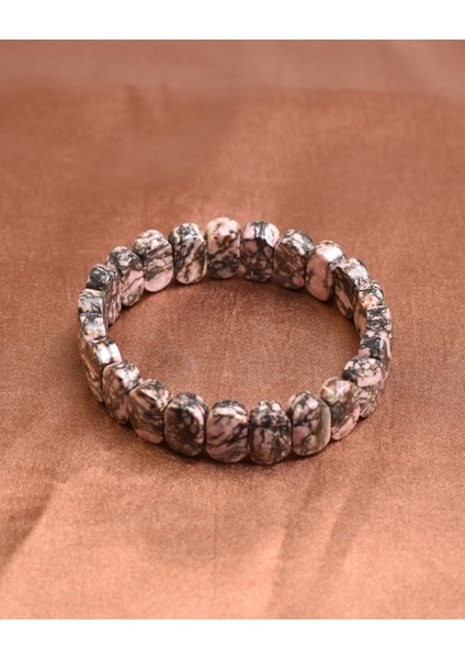 Sertifikalı Rodonit 9x14 mm Doğal Taş Bileklik indirimleri