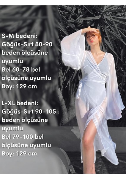 Tasarım Kai Kimono Elbise Kadın Beyaz