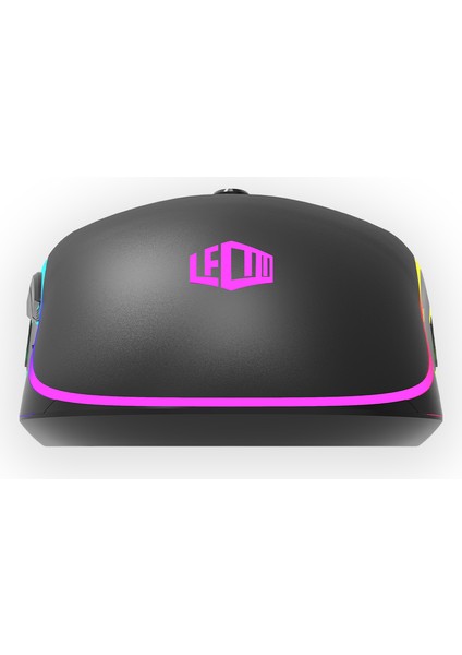 Lenovo Lecoo MS108 Kablolu RGB LED Aydınlatmalı 6400DPI 7 Tuşlu Gaming Mouse Siyah