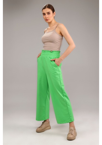 Fancy Kadın Beli Lastikli Oversize Bol Paça Basic Pantolon modelleri