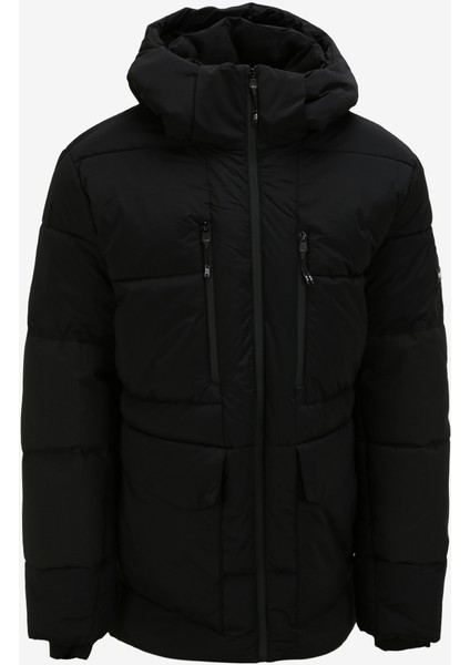 Siyah Erkek Kapüşonlu Blok Kaban D3WM-KBN2