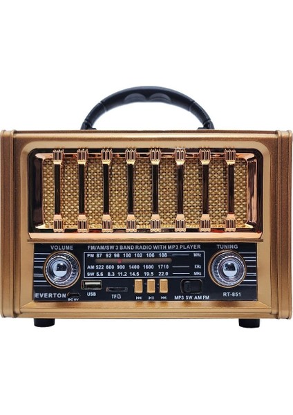 Ahşap Görünümlü Bluetooth Fm/usb/sd/ Tf Şarjlı Nostalji Radyo