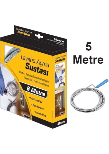 Kupa Lavabo Açma Sustası Gider Açıcı Spiral 5 Mt.