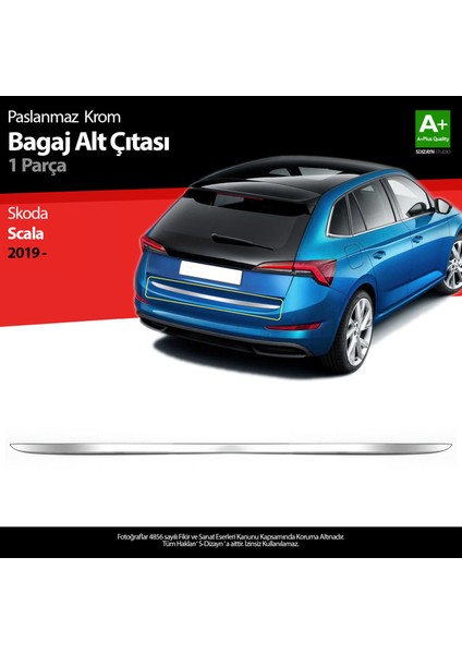 Skoda Scala Krom Bagaj Alt Çıtası 2019-2023 A+ Kalite