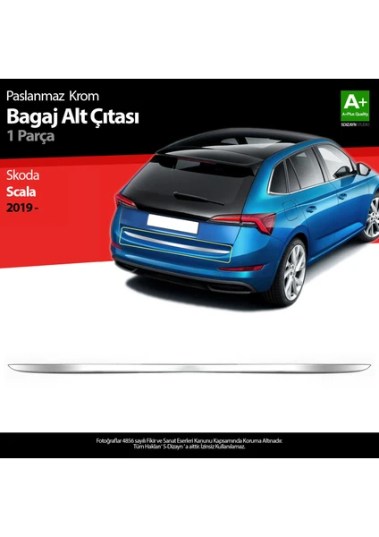 Skoda Scala Krom Bagaj Alt Çıtası 2019-2023 A+ Kalite