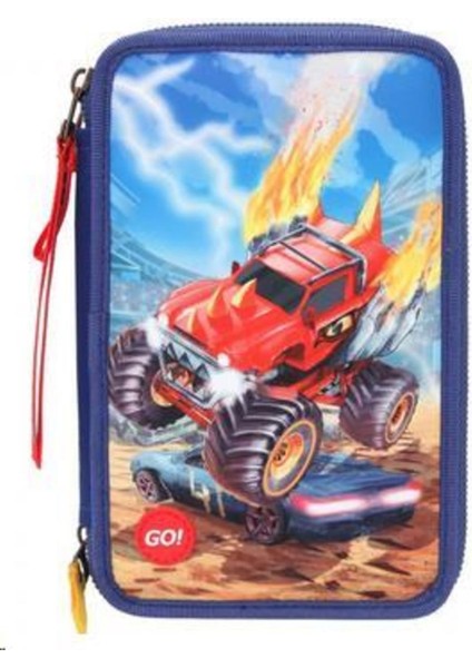 Monster Cars Üçlü Kalem Kutusu Monster Truck