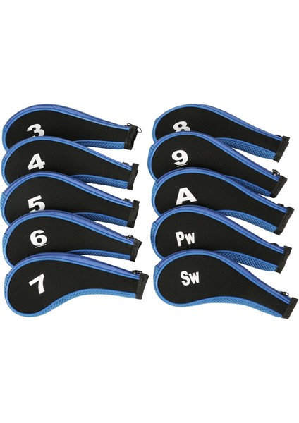 10 Parça Golf Demir Başörtüsü Golf Kulübü Başkanı Kapak Numarası Etiketi Eğitim Için Mavi ve Siyah Kenar (Yurt Dışından) fırsatları