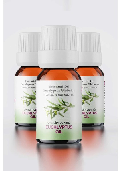 Okaliptüs Yağ, Doğal Uçucu Yağ, Eucalyptus Oil, 3'lü Set 3X10 ml