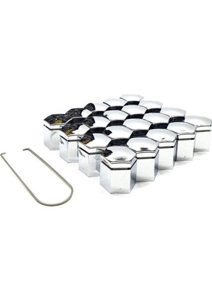 17 mm Krom Renk Bijon Kapağı 20 Adet