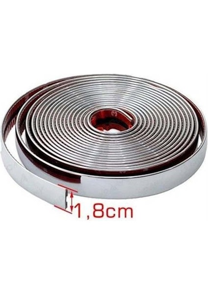 18 mm 3D Dekoratif Krom Nikelaj Şerit Çıta Panjur Kalın Şerit 1 Metre fiyatları