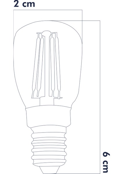 E14 LED FİLAMANLI RUSTIK AMPUL C7 Şeffaf Cam 2W 2700k Gün Işığı ERD-69
