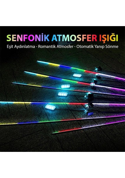 Araç Içi Atmosfer Ambiyans LED Neon Rgb App Kontrollü 18 Parça