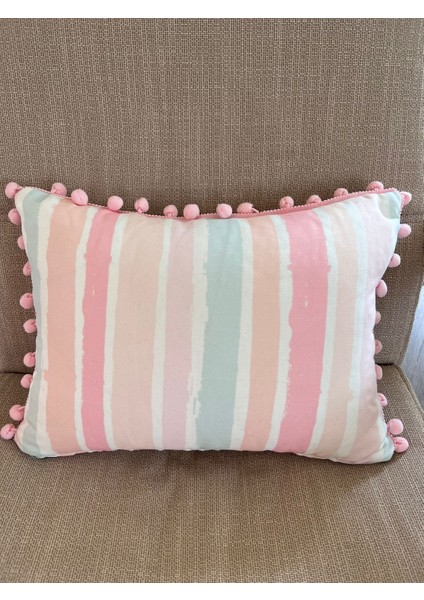 Tuğçe Demir Home Design Mini Bel Boy Renkli Çizgili Desen Dekoratif Kırlent fiyatları