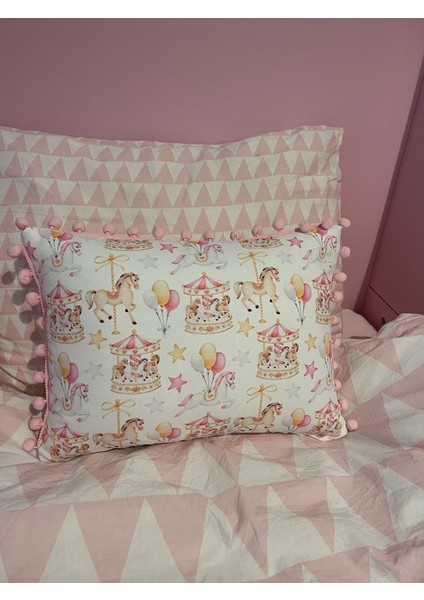 Tuğçe Demir Home Design Mini Bel Boy Atlı Karınca Desen Dekoratif Kırlent