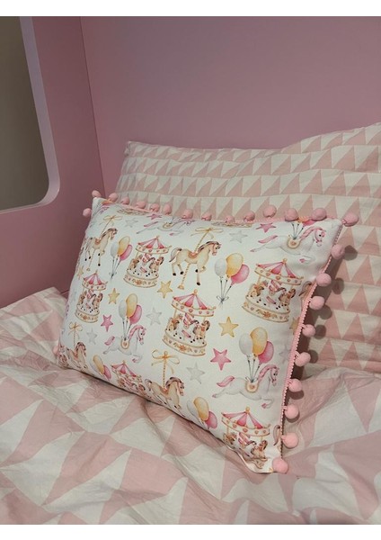 Tuğçe Demir Home Design Mini Bel Boy Atlı Karınca Desen Dekoratif Kırlent