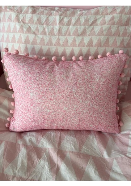 Tuğçe Demir Home Design Mini Bel Boy Pembe Parıltı Desen Dekoratif Kırlent