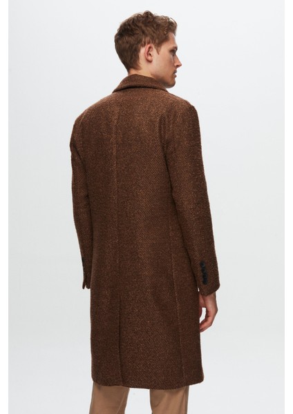 Slim Fit Kahverengi Bukle Palto 1EC0800030009