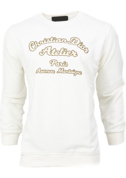 Erkek Mevsimlik Dior Premium Pamuklu Kumaş Iki Iplik Sweatshirt Logolu Model Regular Fit