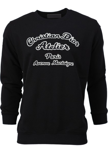 Erkek Mevsimlik Dior Premium Pamuklu Kumaş Iki Iplik Sweatshirt Logolu Model Regular Fit