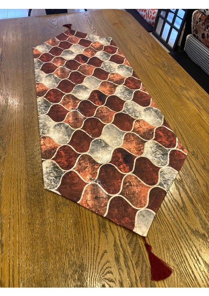 Tuğçe Demir Home Design Kahve Morocan Desen Runner Supla Set fiyatları
