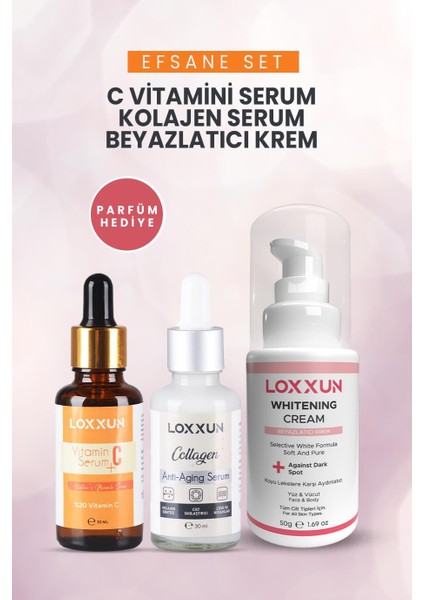 C Vitamini Serum + Kolajen Serum + Beyazlatıcı Krem