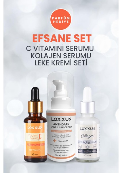 C Vitamini Serumu + Kolajen Serumu + Leke Kremi Seti