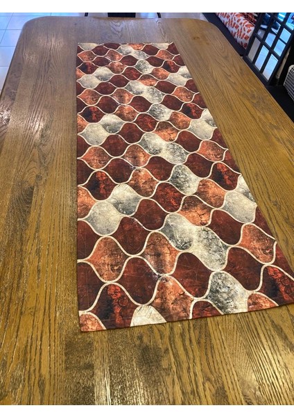 Tuğçe Demir Home Design Kahve Morocan Desen Runner Supla Set fiyatları