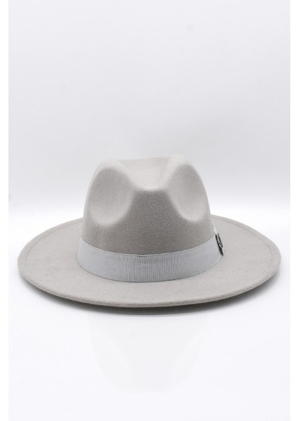 Gri Fötr Şapka Ayarlanabilir İpli Panama Hat