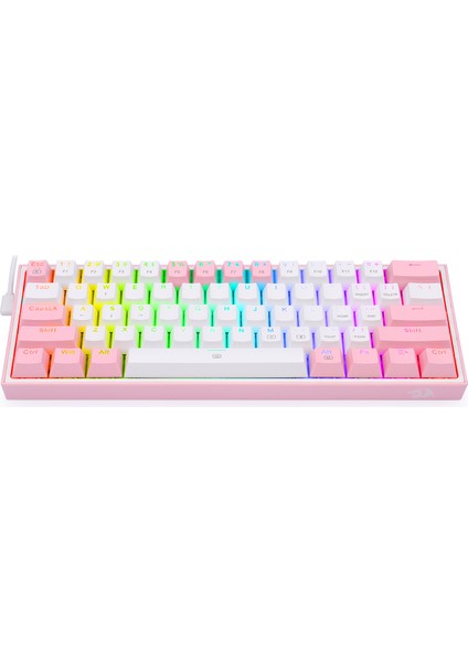 K617-RGB Fızz %60 Q Türkçe Kablolu Mekanik Klavye Beyaz Pembe