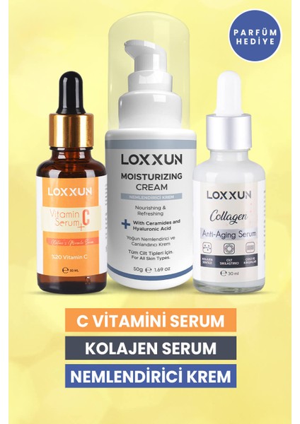 C Vitamini Serum + Kolajen Serum + Nemlendirici Krem