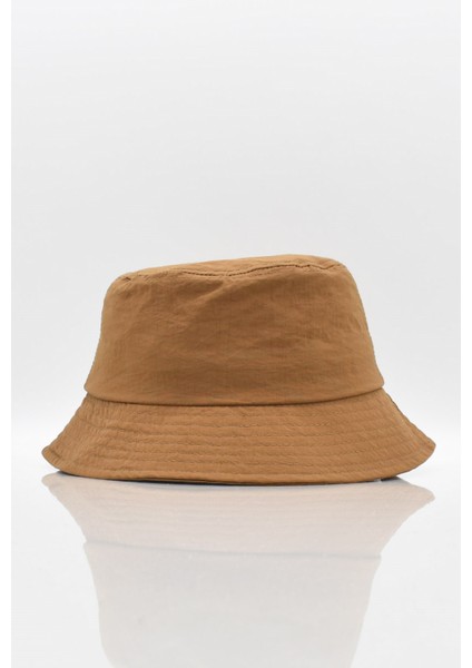 Kadın Teknik Kumaşlı Camel Bucket Şapka