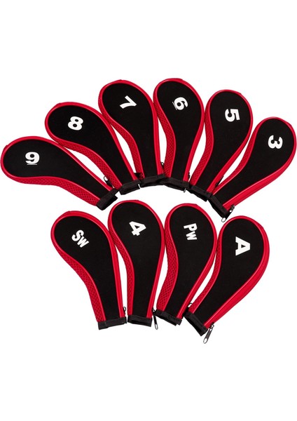 Açık Kırmızı ve Siyah Için 10 Adet Golf Demir Başörtüsü Seti Golf Kulübü Golf Sopası Kılıfı Koruyucu (Yurt Dışından) modelleri