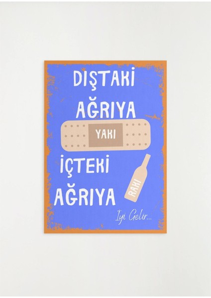 Rakı Ahşap Retro Poster 28 x 20