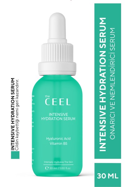 The Ceel  Yoğun Nemlendirici ve Onarıcı Serum Hyaluronıc Acıd,Sodium Pca,Panthenol B5 Etkili 30 ml