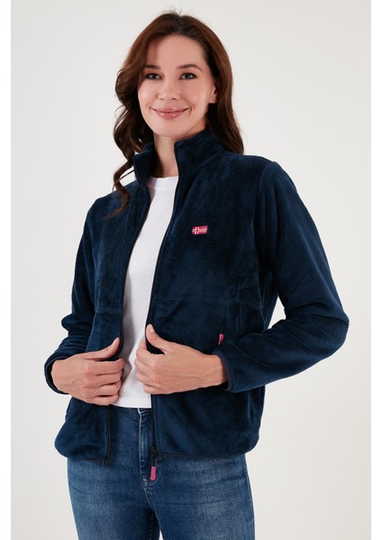 Slim Fit Anti-Pilling Tüylenme Yapmayan Yumuşak Dokulu Fermuarlı Polar Hırka Bayan Hırka 5907017 modelleri