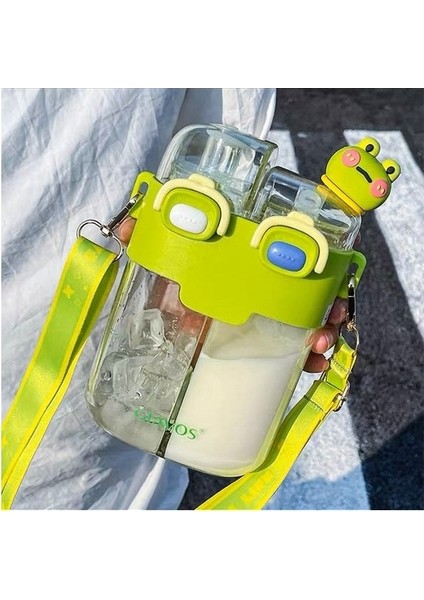 Vast Universe 530 ml Çocuk Biberon Pipetli Taşınabilir Çift Içme Karikatür Su Şişesi (Yurt Dışından)