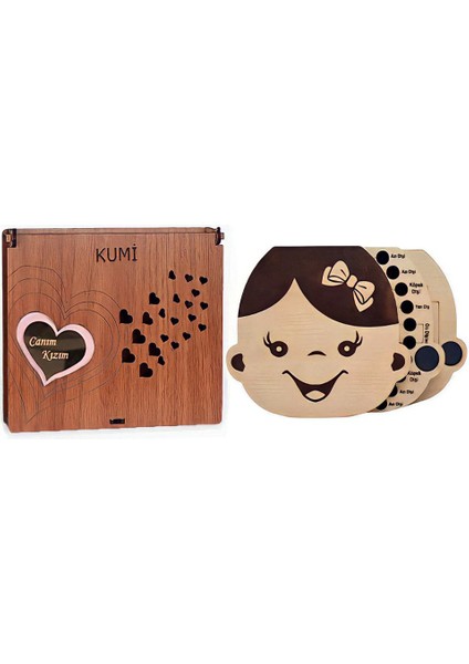 Kız Bebek Süt Dişleri Göbek Bağı Ve Saç Saklama Anı Albüm Kutusu Vintage Bebek Hediyesi modelleri