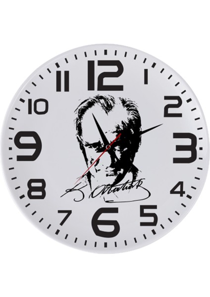Mustafa Kemal Atatürk Imzalı ve Fotoğraflı Cam Duvar Saati