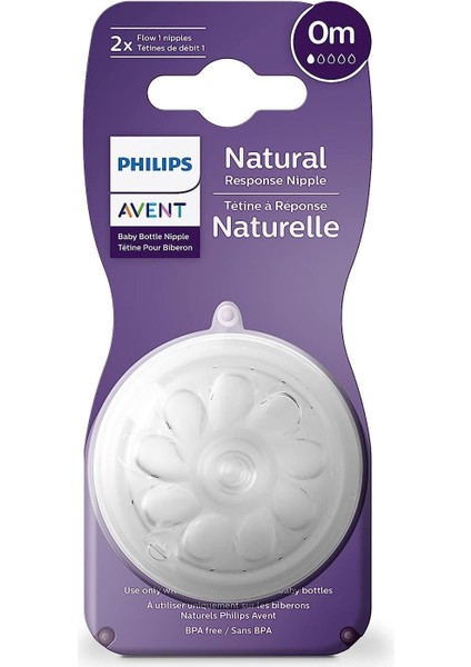 Natural Response 2'li Biberon Emziği, 1 Numara, 0 Ay+