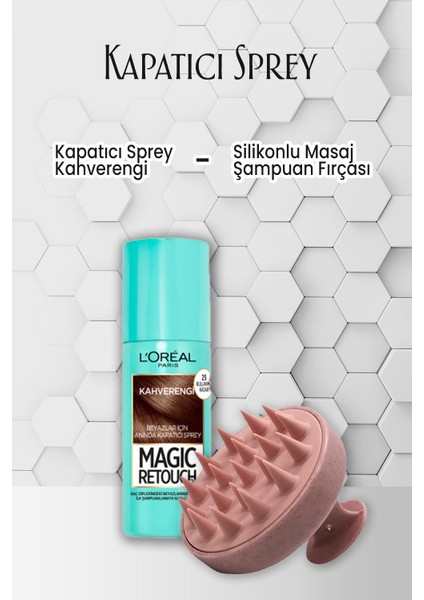 Kapatıcı Kahverengi 75 ml ve Masaj Şampuan Fırçası Pembe